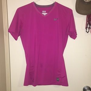 Pink Nike Pro V-neck
